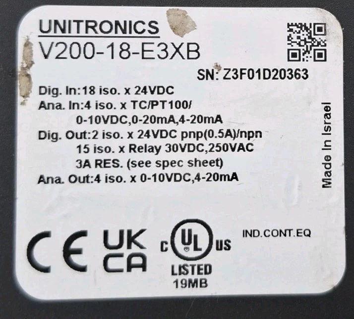UNITRONICS V200-18-E3XB V20018E3XB